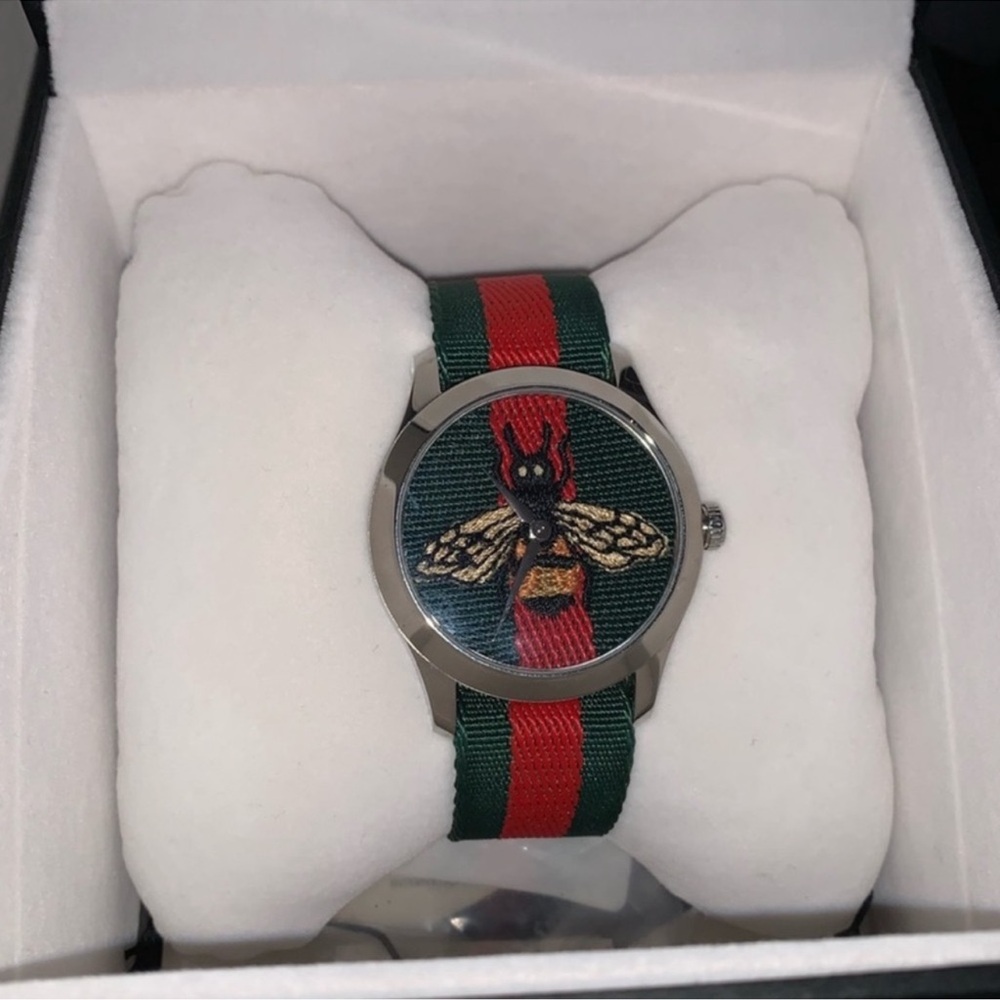 ❤️💚Gucci G-Timeless 38mm Bee Web Watch EUC